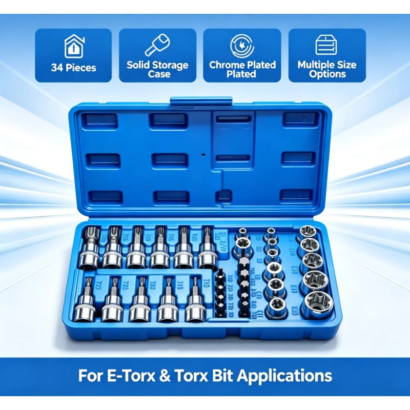 34Pcs Set Bit Torx & Soket Bin - Cnc Bits ulasan dan harga