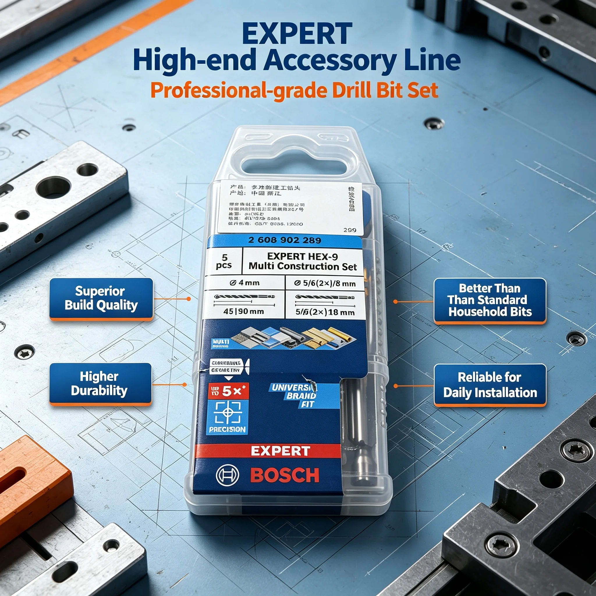 BOSCH 2608902289 EXPERT HEX-9  - Drill Bit Set ulasan dan harga
